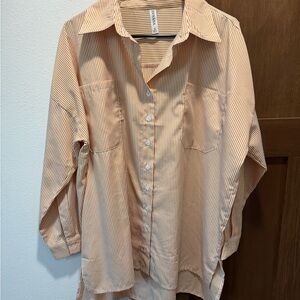 Zenana Outfitters Mustard Oversized Button Down Shirt